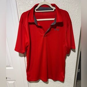 Under Armour Mens XL Red Polo Shirt